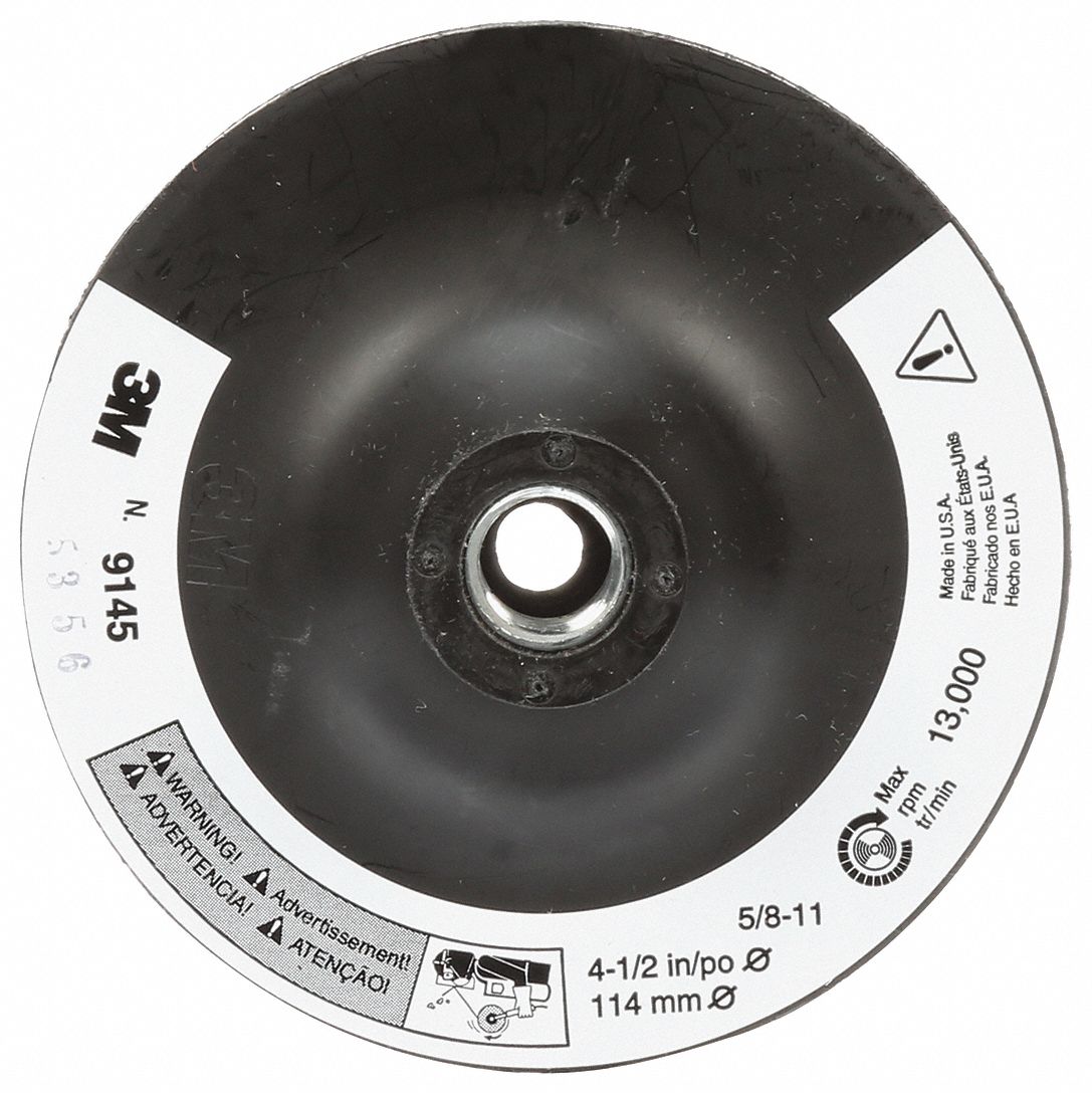 HOOK-AND-LOOP DISC BACKUP PAD, 4½ IN DIAMETER X 1/8 IN THICK, 5/8