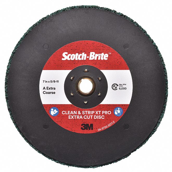 SANDING DISC ,QUICK-REMOVAL, RPM 6 000, GREEN, 7 IN, SILICONE CARBIDE FIBRE