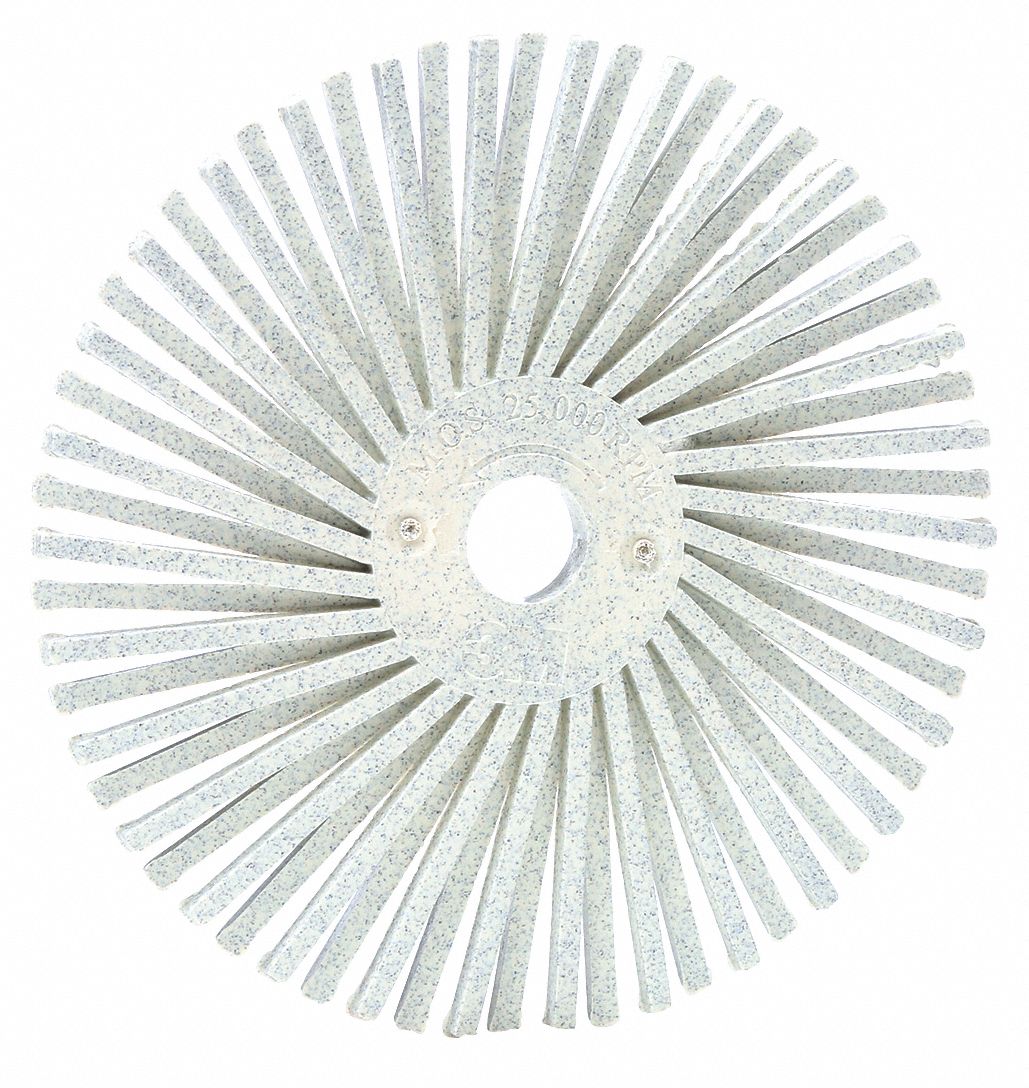 RAIAL BRISTLE DISC, TYPE A, 3 IN DIAMETER X ⅜ IN W, ⅜ IN ARBOUR, CERAMIC, 40 PK