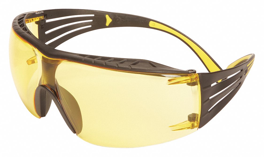LUNETTES SÉCURITÉ SECUREFIT, CSA/ANSI, PROTECTION ANTI UV/ANTI-BUÉE/ANTI-RAYURES, NOIR/JAUNE, PC