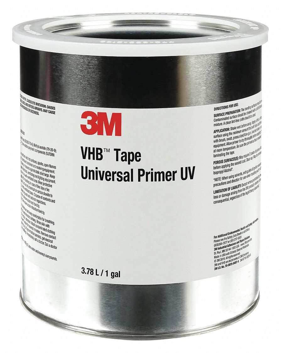 TAPE PRIMER, DRY TIME 30 TO 90 SEC, TEMP 15 TO 27 ° C, 14.7 M2/L, CLEAR, 1 GAL