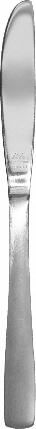 Dinner Knife: Manchester, 18/0, Stainless Steel, 8 5/8 in Overall Lg, Silver, Satin