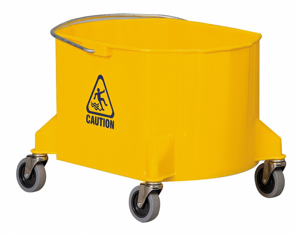 BUCKET WITH CASTORS,YELLOW