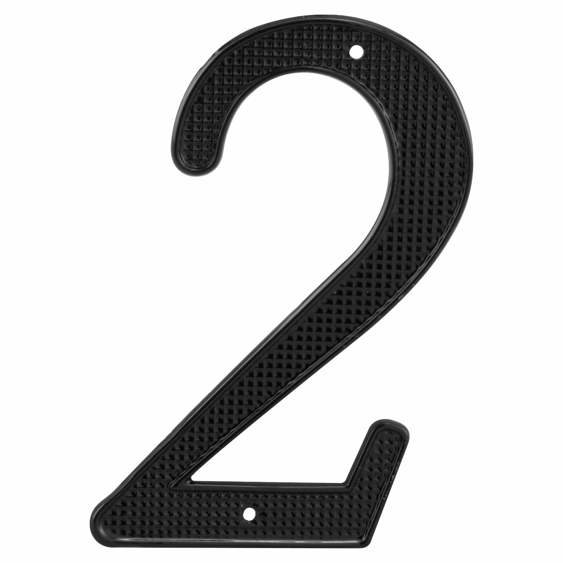 Number Label: 4 in Character Ht, Diecast, Indoor/Outdoor, Black, 2