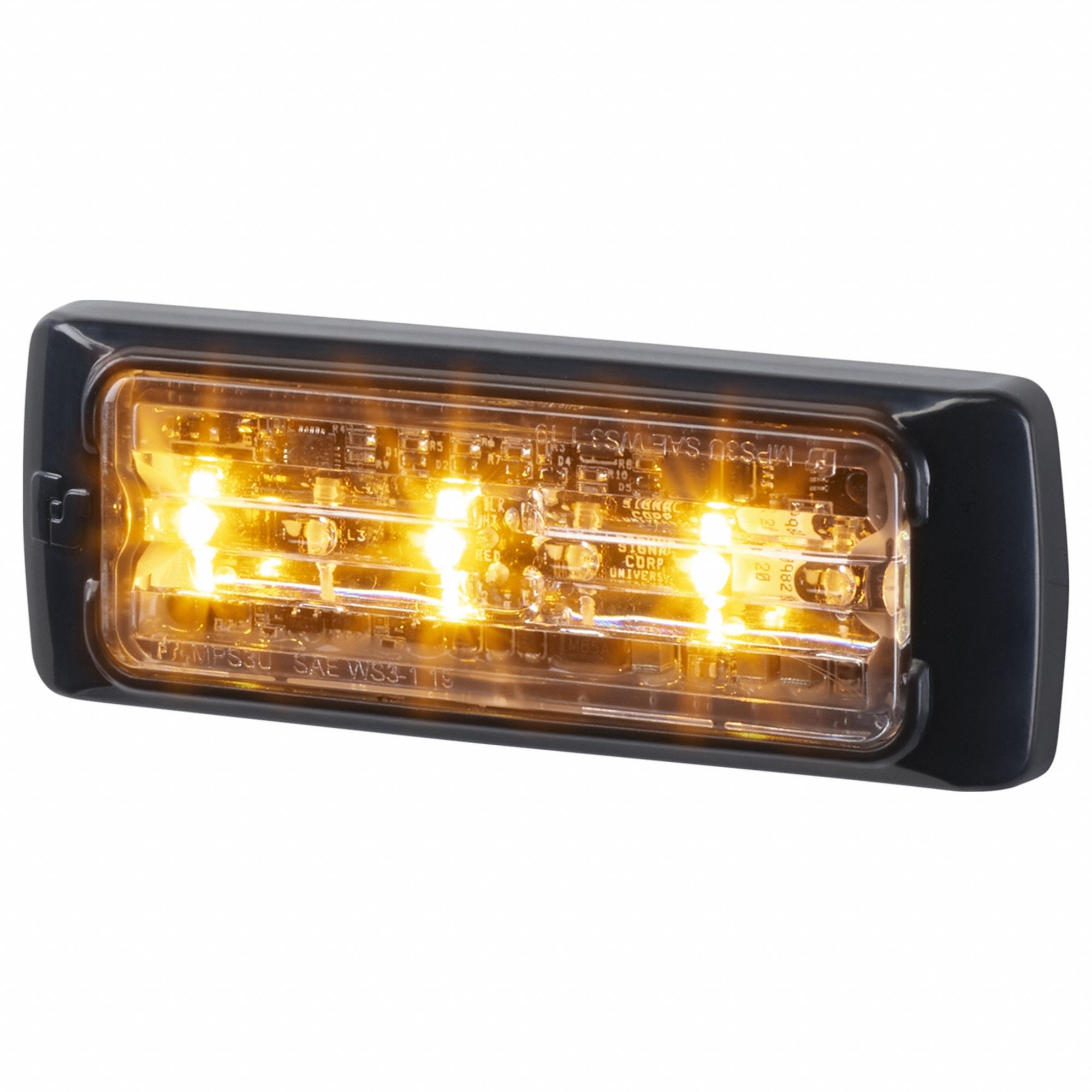 Emergency Light, 3-LED, Amber, Clear Lens