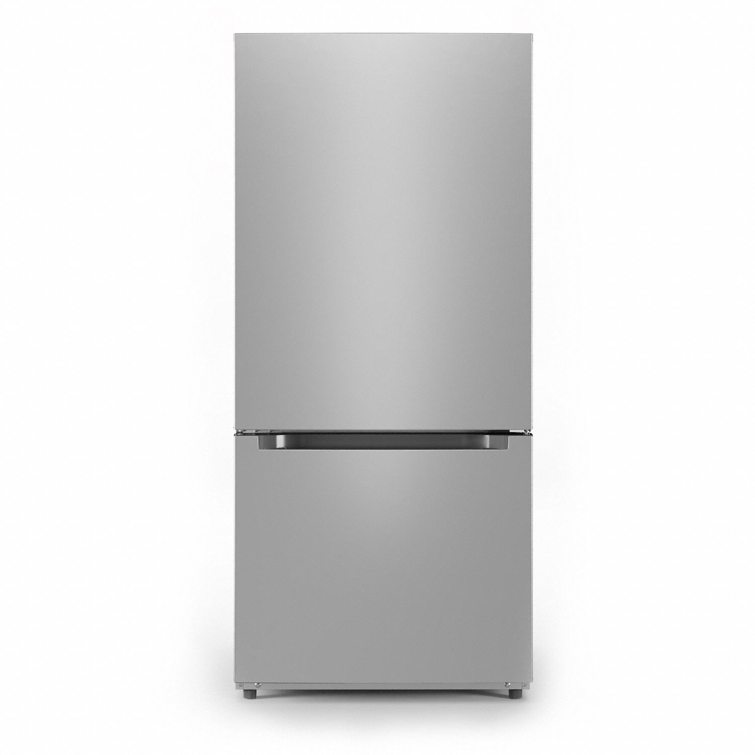 Bottom-Freezer Refrigerator: Stainless Steel, 18.7 cu ft Total Capacity, 5 Shelves