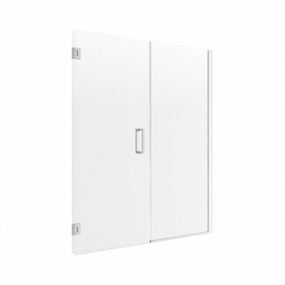 Shower Door: 46 1/2 in Min. Door Wd, 48 in Max. Door Wd, 74 in Overall Ht, Frameless