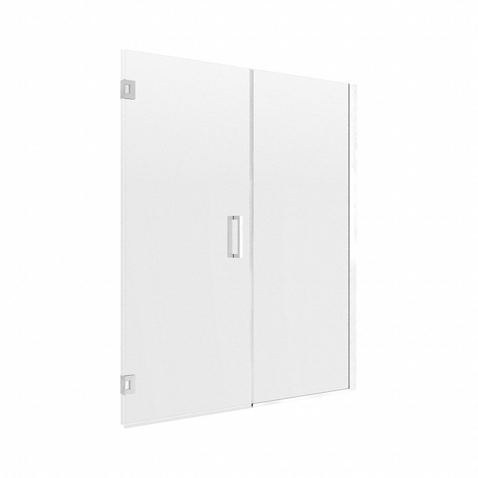 Shower Door: 46 1/2 in Min. Door Wd, 48 in Max. Door Wd, 74 in Overall Ht, Frameless