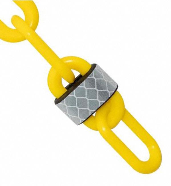 2Inx100Ft Reflective Plas Chain Yellow