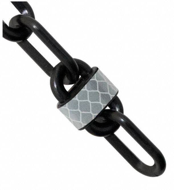 2Inx25Ft Reflective Plas Chain Black