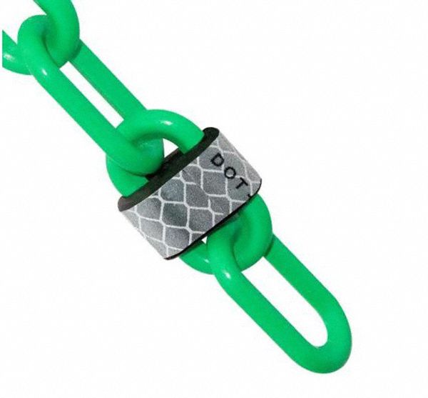 2Inx100Ft Reflective Plas Chain Green