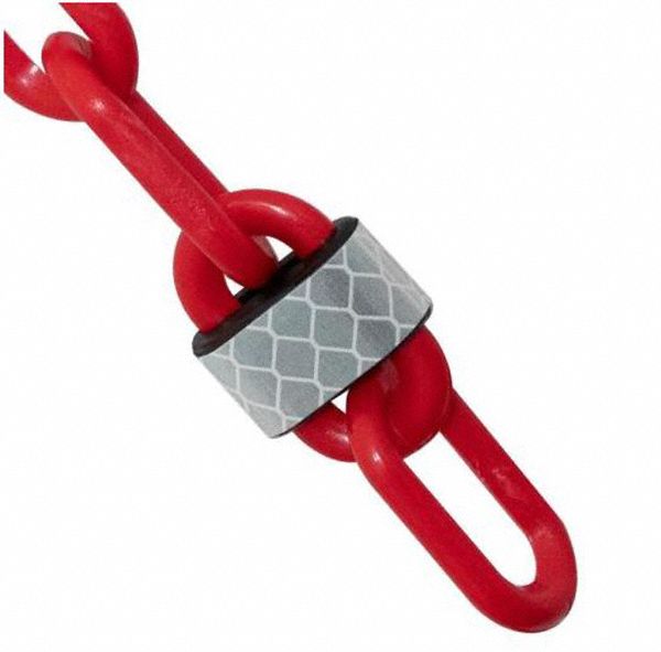 2Inx100Ft Reflective Plas Chain Red