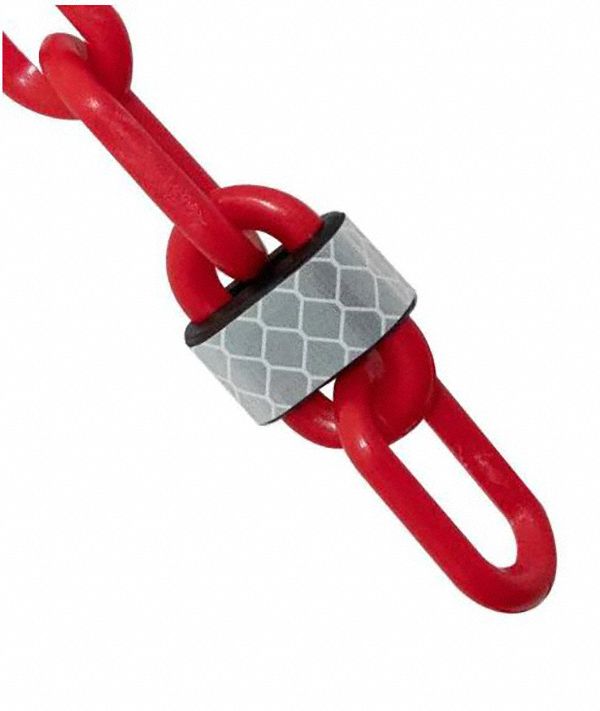 2Inx25Ft Reflective Plas Chain Red