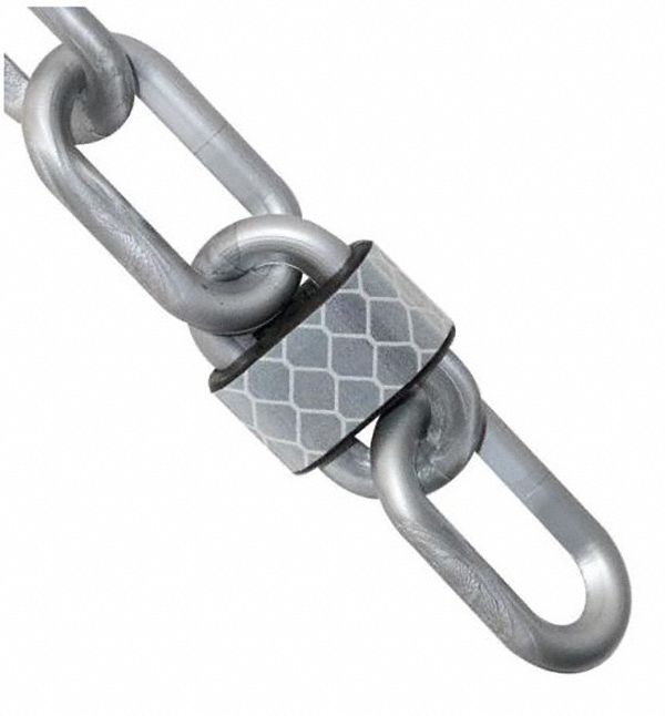 2Inx100Ft Reflective Plas Chain Silver