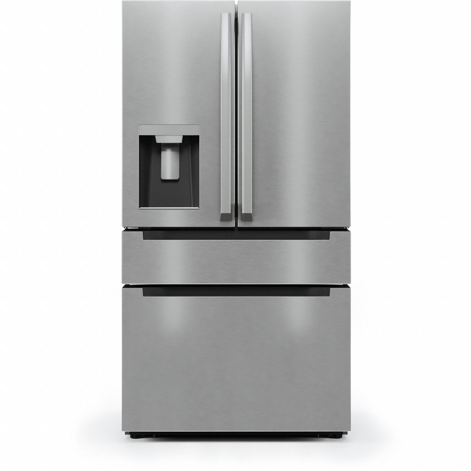 French Door Refrigerator: Stainless Steel, 21.6 cu ft Total Capacity, 3 Shelves