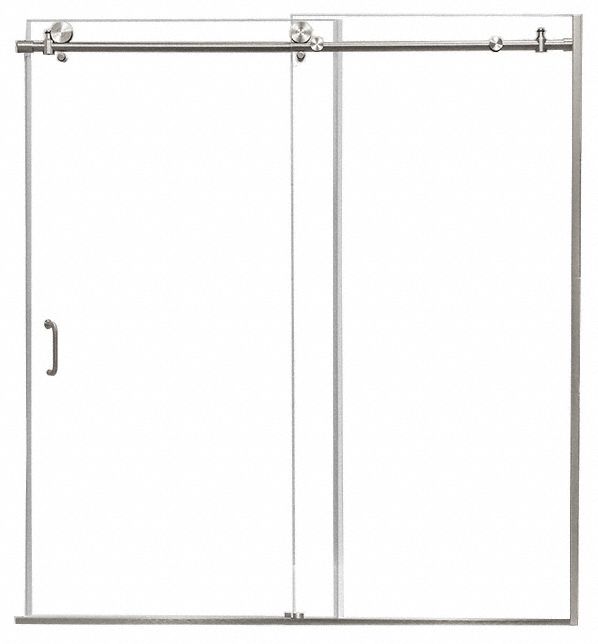 Tub and Shower Door: 56 in Min. Door Wd, 60 in Max. Door Wd, 62 in Overall Ht, Frameless