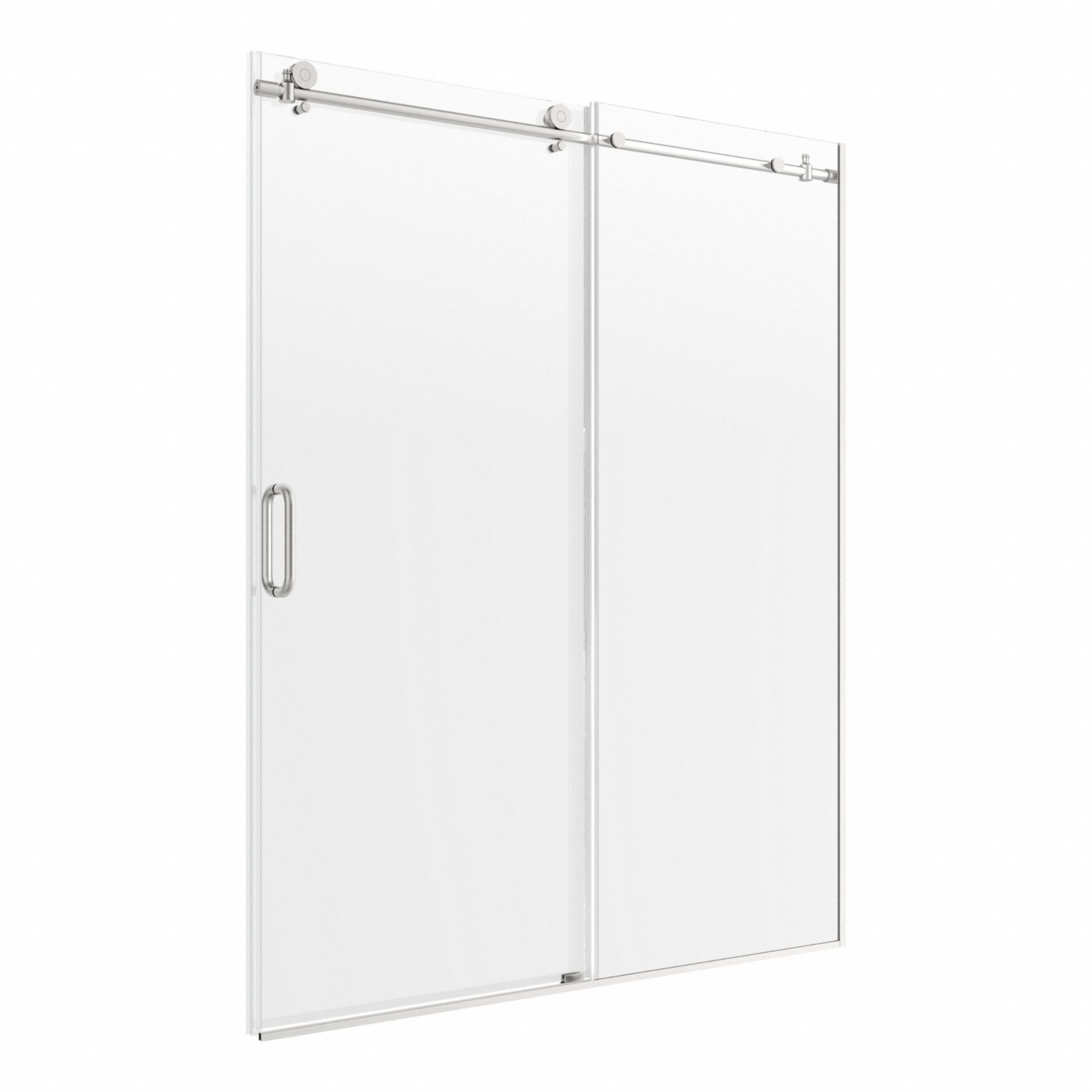 Tub and Shower Door: 44 in Min. Door Wd, 48 in Max. Door Wd, 76 in Overall Ht, Frameless