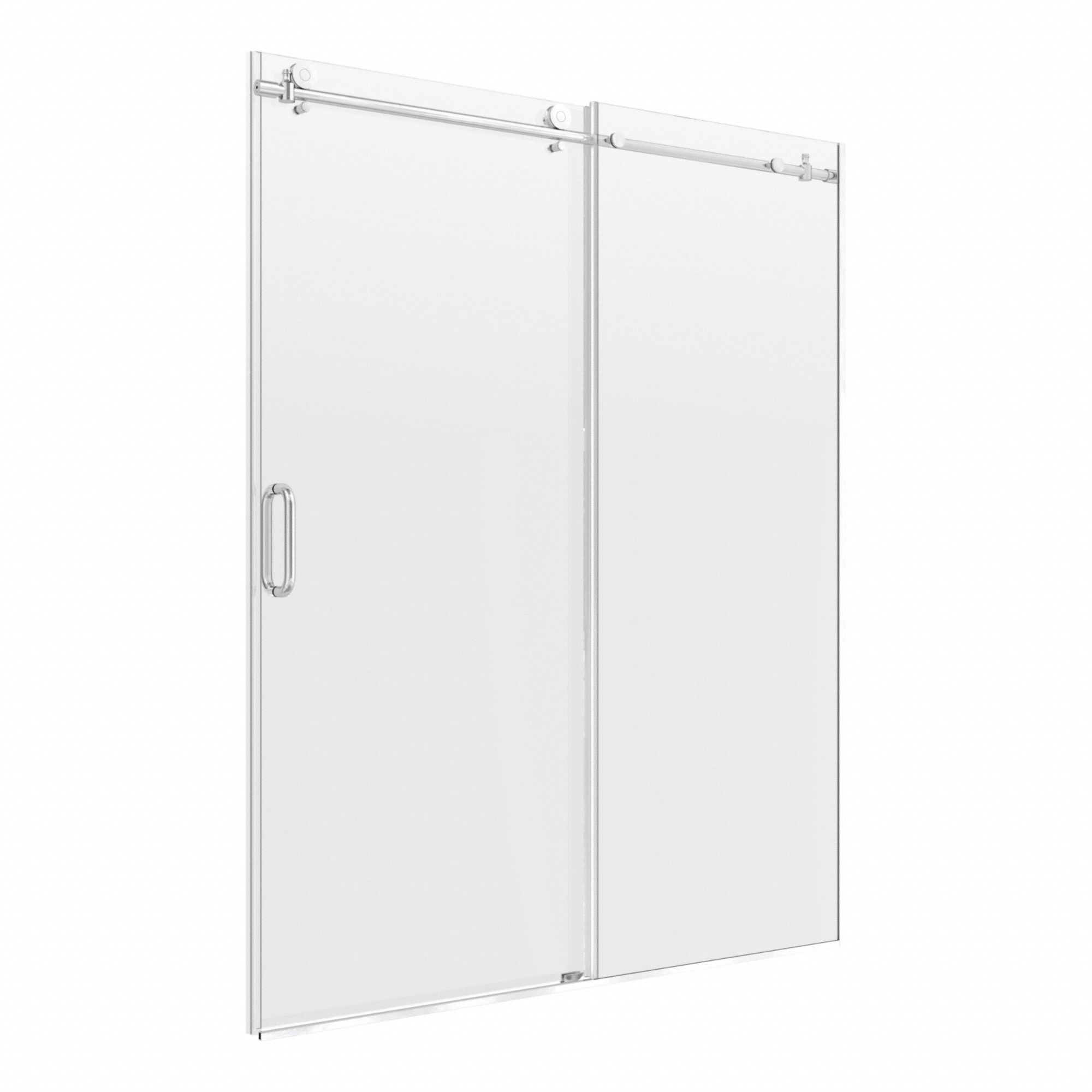 Tub and Shower Door: 56 in Min. Door Wd, 60 in Max. Door Wd, 76 in Overall Ht, Frameless