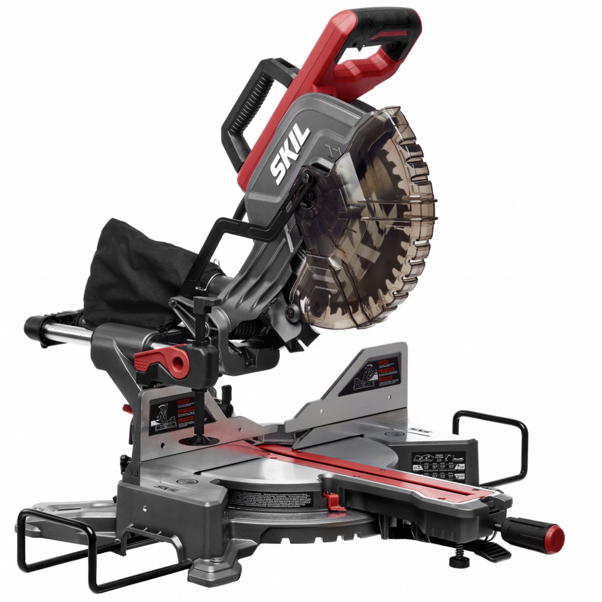 Miter Saw: Sliding, 12 in Max. Cut Wd @ 0 Deg. Miter, 45°to 45°, 45° Miter Angle - Min