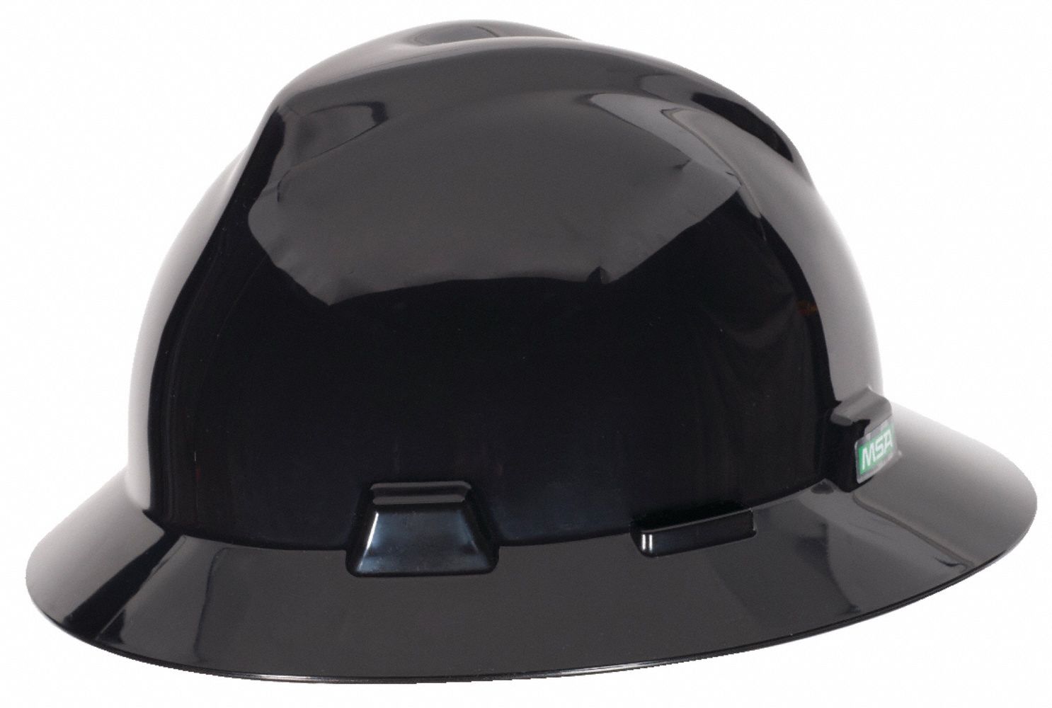 SLOTTED HAT, CSA Z94.1-2015, CLASS E, HDPE, ONE-TOUCH, FULL BRIM, BLACK