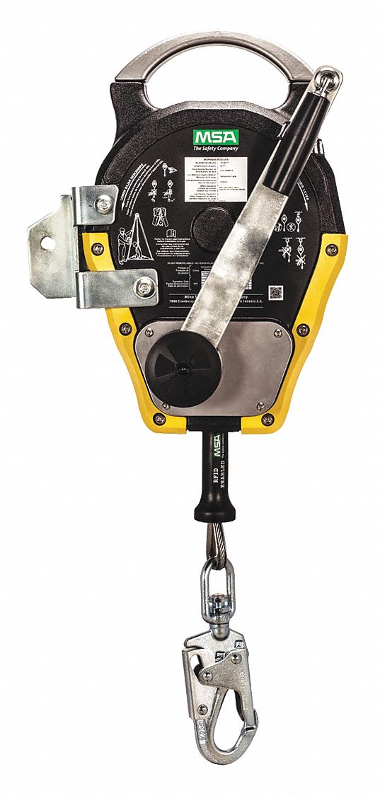 MSA CONFINED SPACE WINCH, 3700 LB, 12 1/2 FT/MIN, BLK/YLW