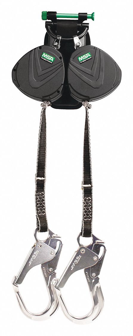 SELF-RETRACTING LANYARD, SNAP HOOK, WEIGHT 310 LBS, BLACK, ALUMINUM HARDWARE/ NYLON