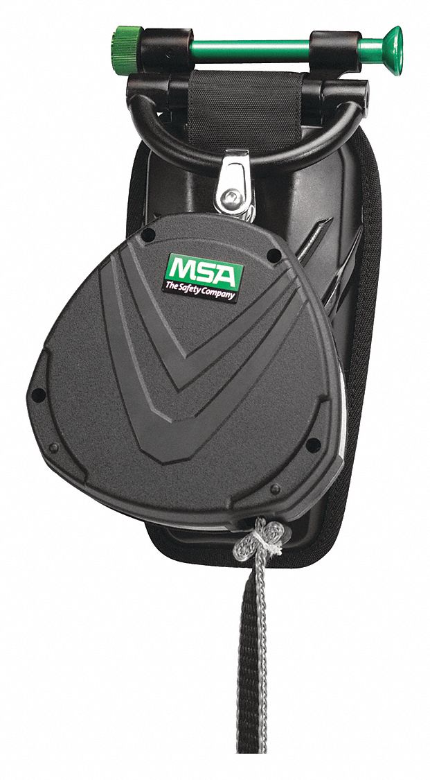 SELF-RETRACTING LANYARD, SNAP HOOK, 1 LEG, WEIGHT 310 LBS, BLACK, ALUMINUM HARDWARE/ NYLON