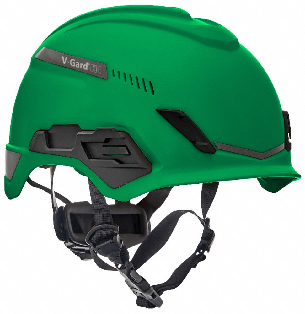 CASQUE DE SÉCURITÉ, HDPE, CLIQUET PIVOT 4 PTS FAS-TRAC III, TAILLE 6½ À 8, DOUBLURE EN MOUSSE, VERT