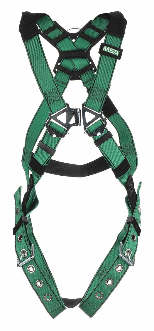 MSA Full Body Harness, 400 lb, Green M 197DM210197215 Grainger