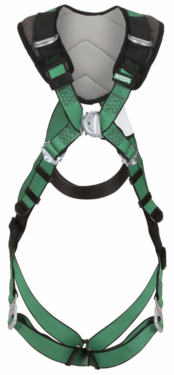 RFID VEST HARNESS, S, GREEN, 400 LBS, BACK, CHEST D-RING