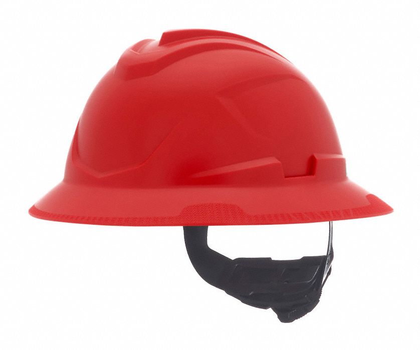 HARD HAT CSA Z94.1 15 TYPE 1 CLASS E HDPE 4 PT FAS TRAC III RATCHET FULL BRIM RED