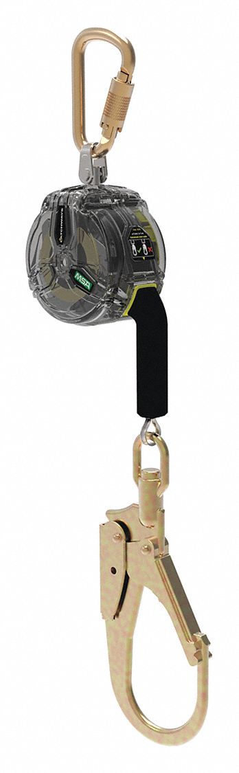 V-TEC SELF-RETRACTING LIFELINE, CSA Z259.2.2-98, 1 LEG, 400 LB CAP, CLEAR, 10 FT, POLYCARBONATE