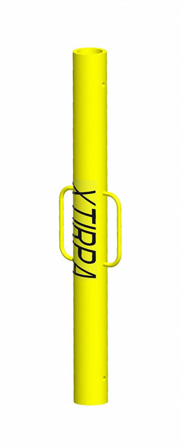 MAST, 1 ANCHOR POINT, YELLOW, 7 7/8 IN HEIGHT RANGE, 4 IN DIA, ALUMINIUM