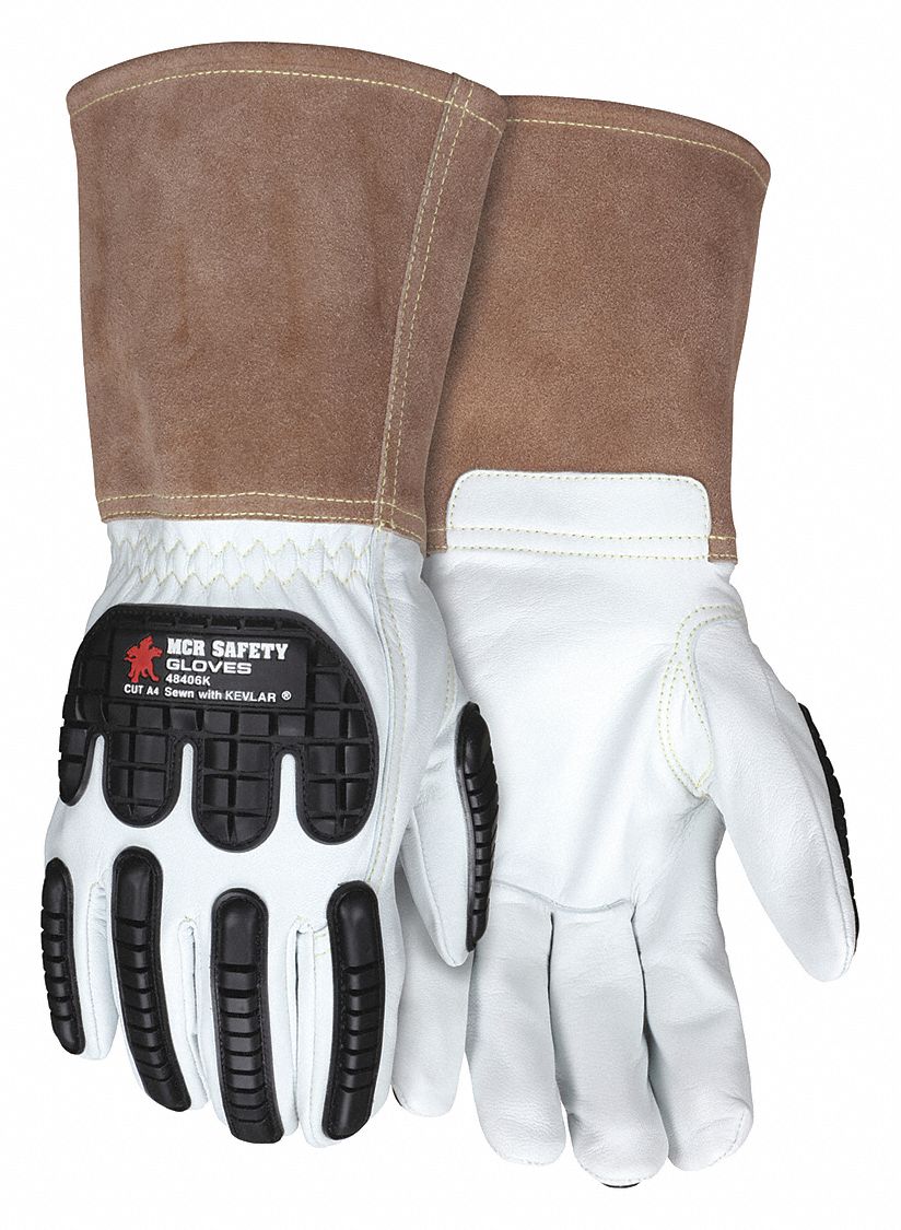 Leather Gloves White XL PK12