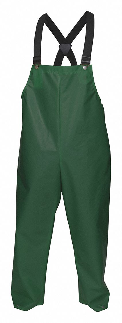 Bib Pant, 2XL, Green, Unisex, Nylon Liner