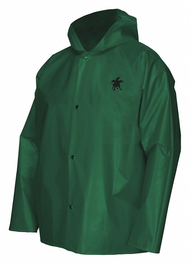 Rain Jacket, 4XL, Green, Unisex, Nylon Liner
