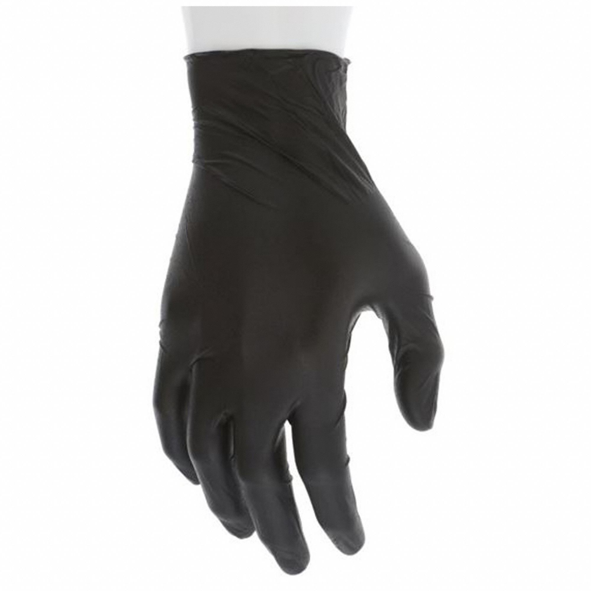 GANTS,ÉCONOMIE,S/ POUDRE,RÉSIST PERFORATION,3 MIL,P,NR,9 PO,NITRILE,BOÎTE DE 100