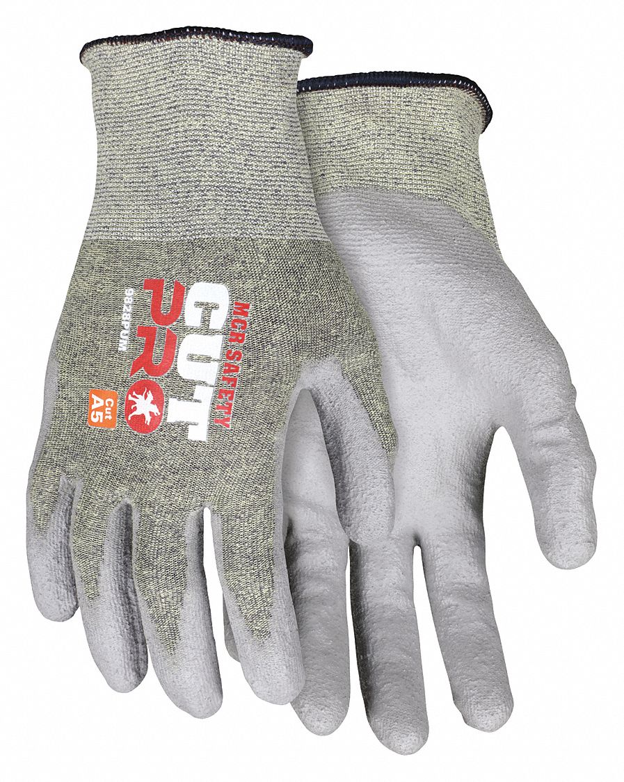 MCR SAFETY CutResistant Gloves, L, A5 ANSI/ISEA Cut Level, Palm