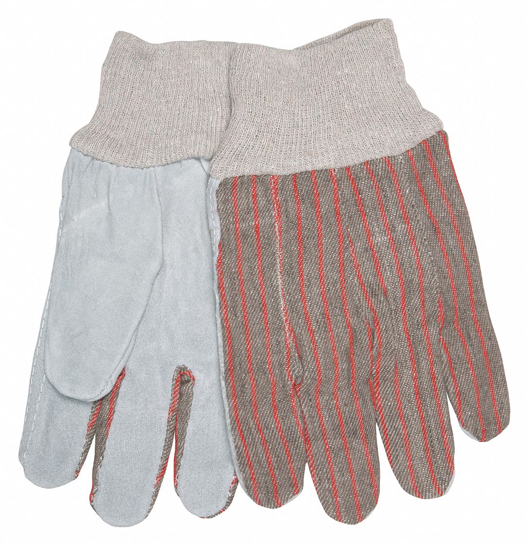 GANTS EN CUIR,GRIS,ROUGE,G/9,POUCE DROIT,12 1/2 DE LONGUEUR