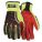 MECHANIC GLOVES, SIZE S, BLACK/LIME/RED, SYNTHETIC LEATHER