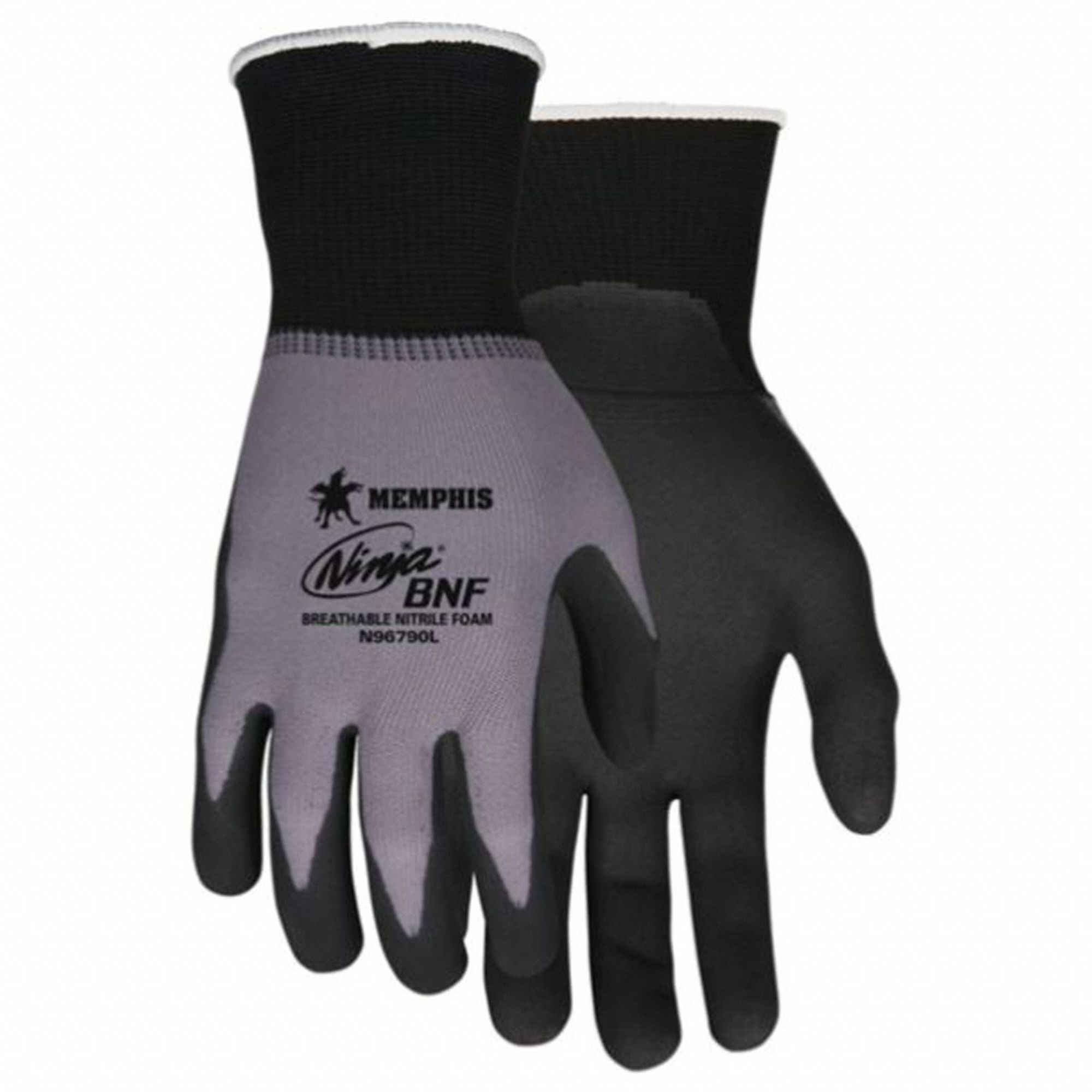 NINJA VPN96790 GANTS, GRIS/BLANC, G/9, NYLON/SPANDEX, ANSI/ISEA ABRASION 4/PERFORATION 2