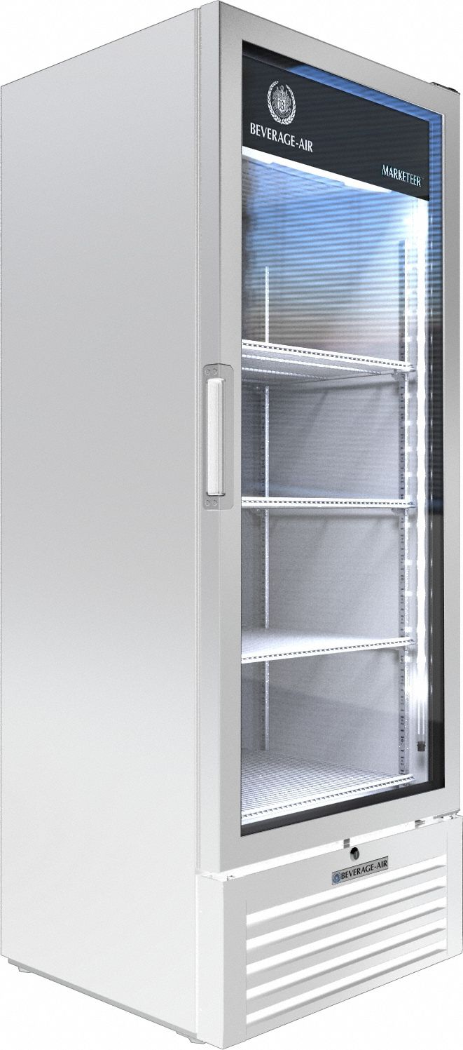 Refrigerated Merchandiser: 63 1/4 in x 24 7/8 in x 22 5/8 in, White, Positive Close