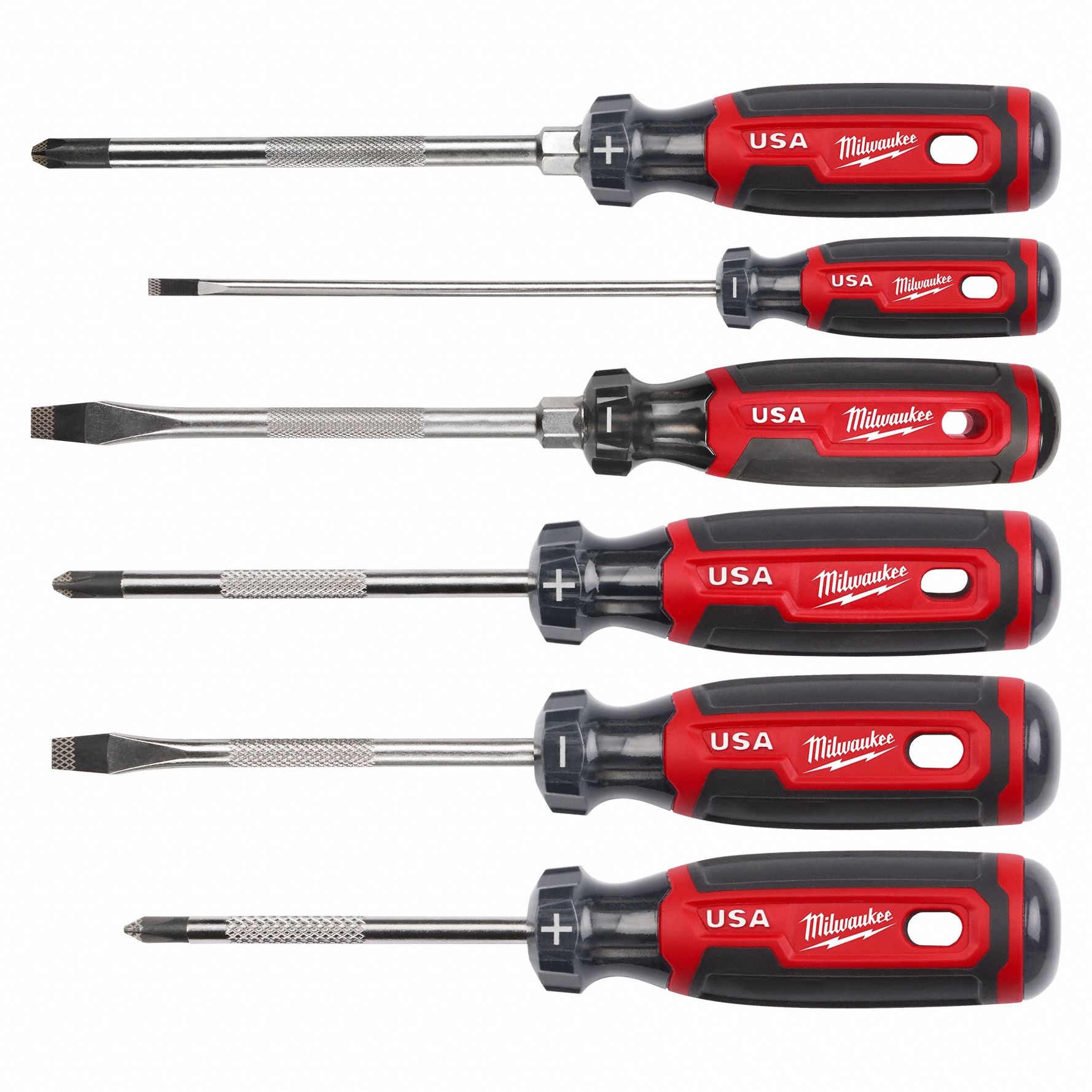 SCREWDRIVER SET, 6 PIECES, CABINET/PHILLIPS/SLOTTED TIP, CUSHION GRIP