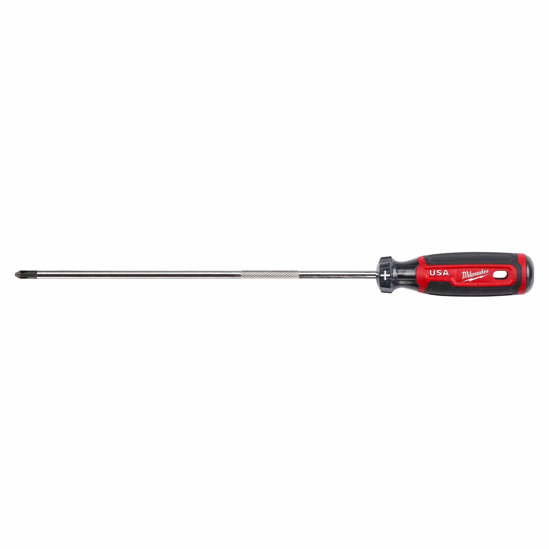 SCREWDRIVER, #2 TIP SIZE, 14 1/4 IN OVERALL L, 10 IN SHANK L, CUSHION GRIP