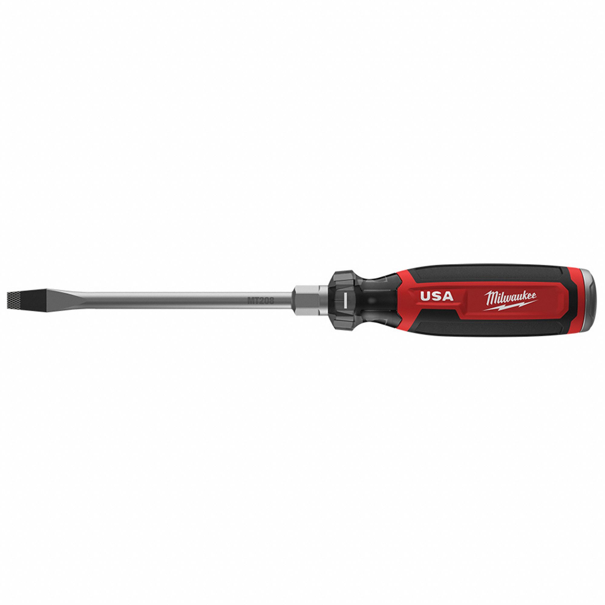 SCREWDRIVER, 5/16 IN TIP SIZE, 10 3/4 IN OVERALL L, 6 IN SHANK L, CUSHION GRIP