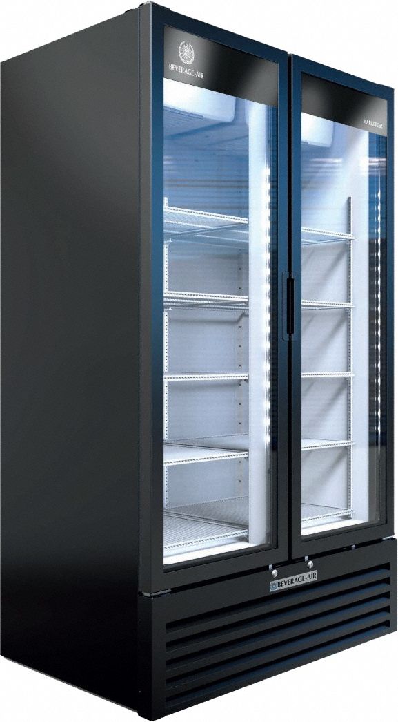 Refrigerated Merchandiser: 78 3/8 in x 47 1/8 in x 29 1/4 in, Black, Positive Close