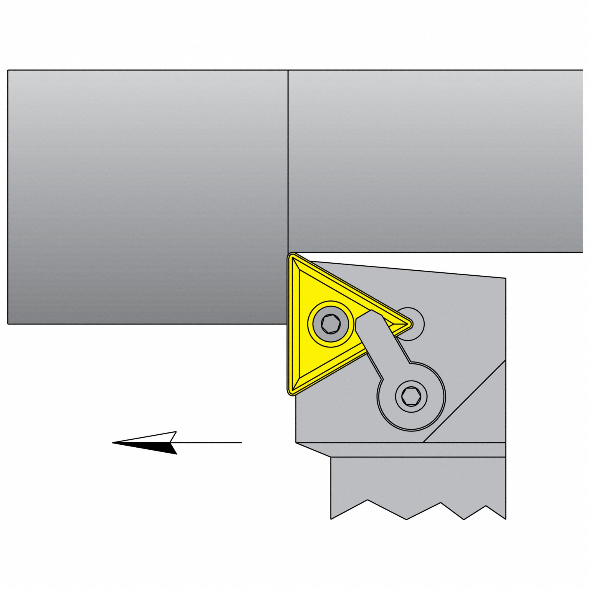 Indexable Turning Toolholder: MTGN Toolholder, TNM. Insert, Triangle, 90° Approach Angle