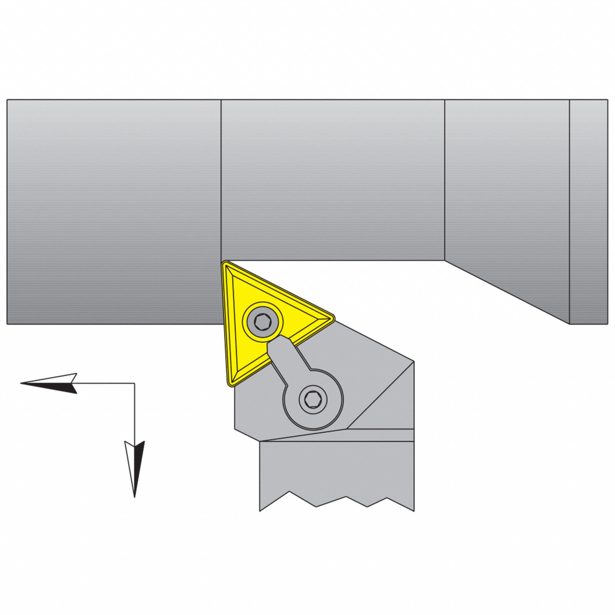 Indexable Turning Toolholder: MTJN Toolholder, TNM. Insert, Triangle, 6 in Overall Lg