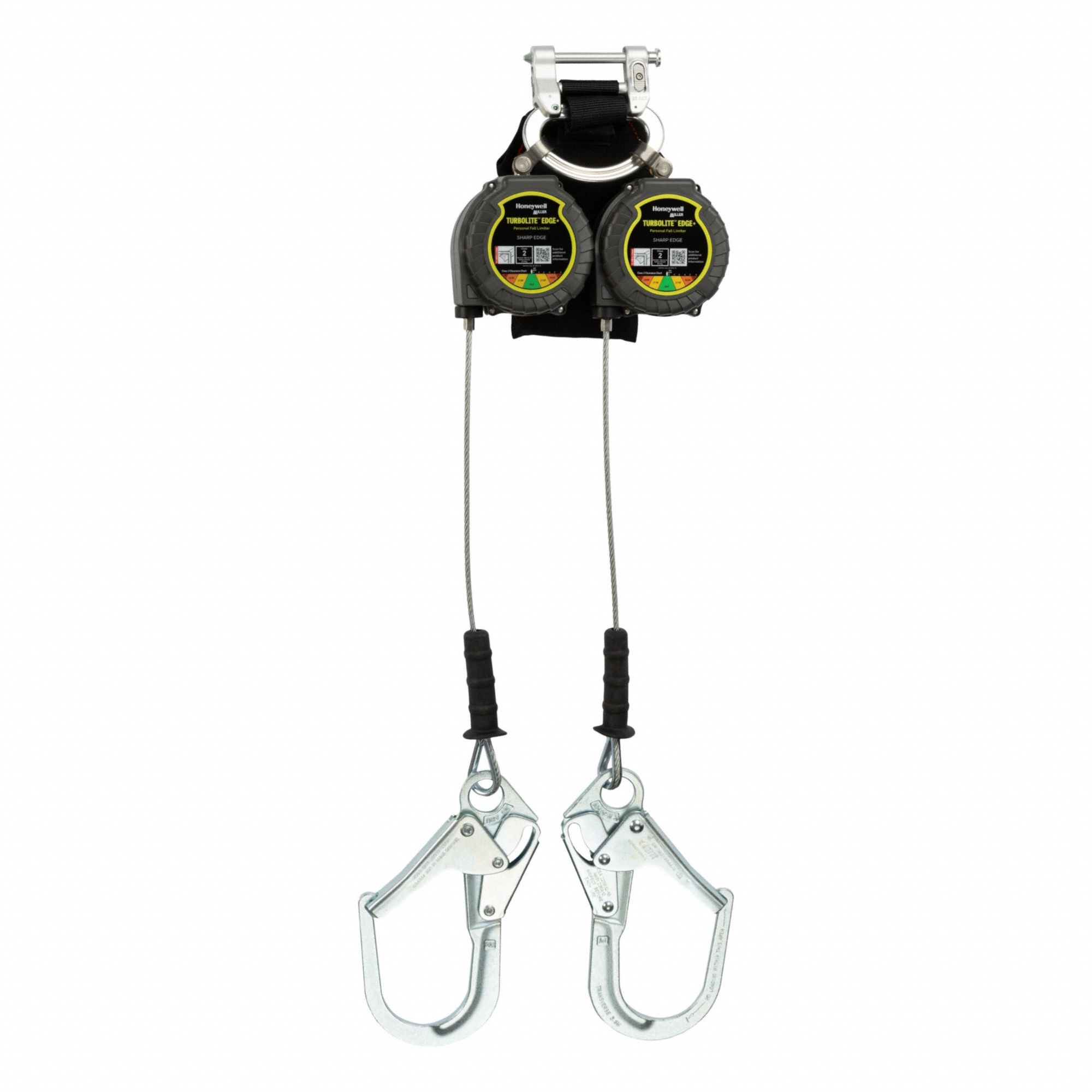 Self-Retracting Lifeline: Aluminum Rebar Hook Anchor, Harness Aluminum Quick-Connect, 2 legs