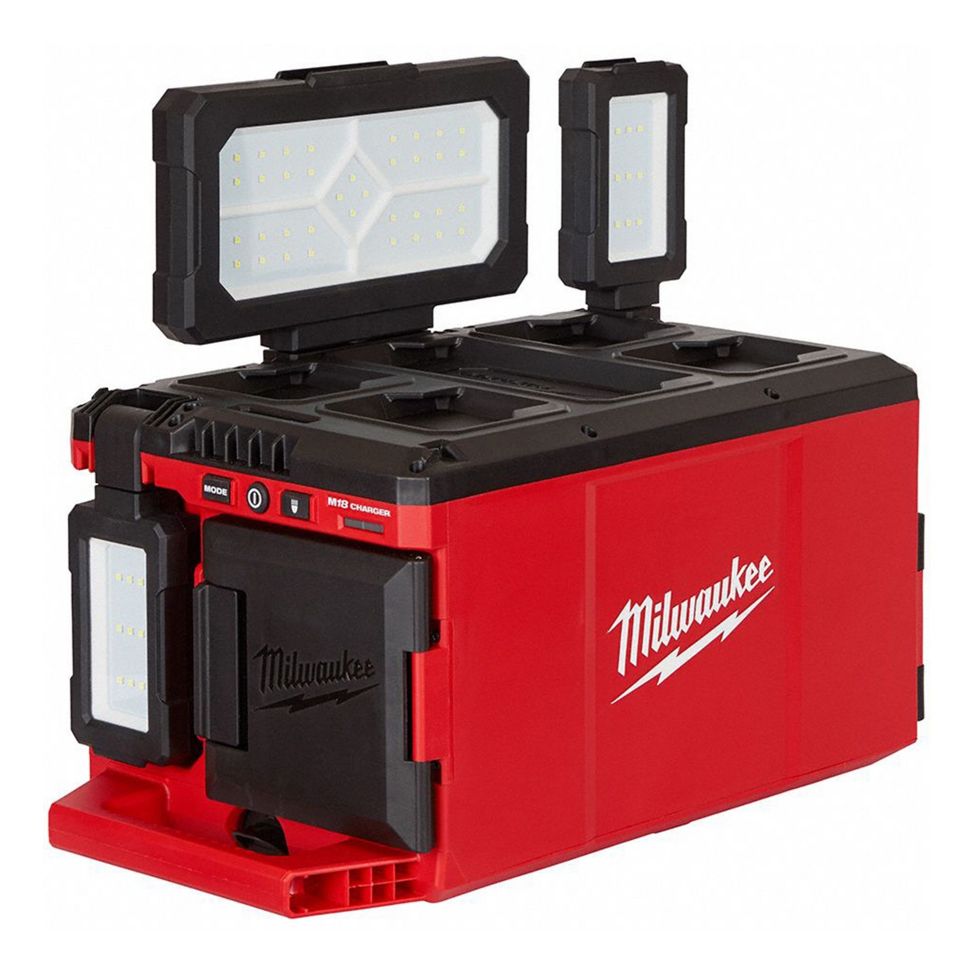 Work Light: M18™, Work Light, 3, 000 lm Max., 3 Modes, 8 5/8 in Max. Ht, 18V DC
